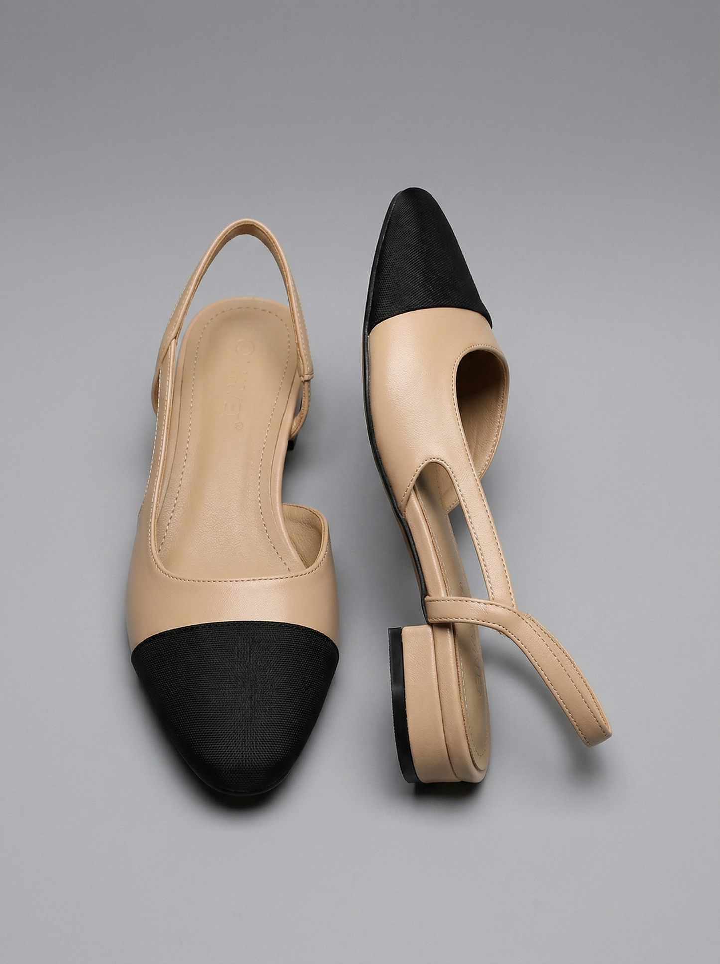VitaFeet – Zweifarbiger Slingback mit Breitem Blockabsatz
